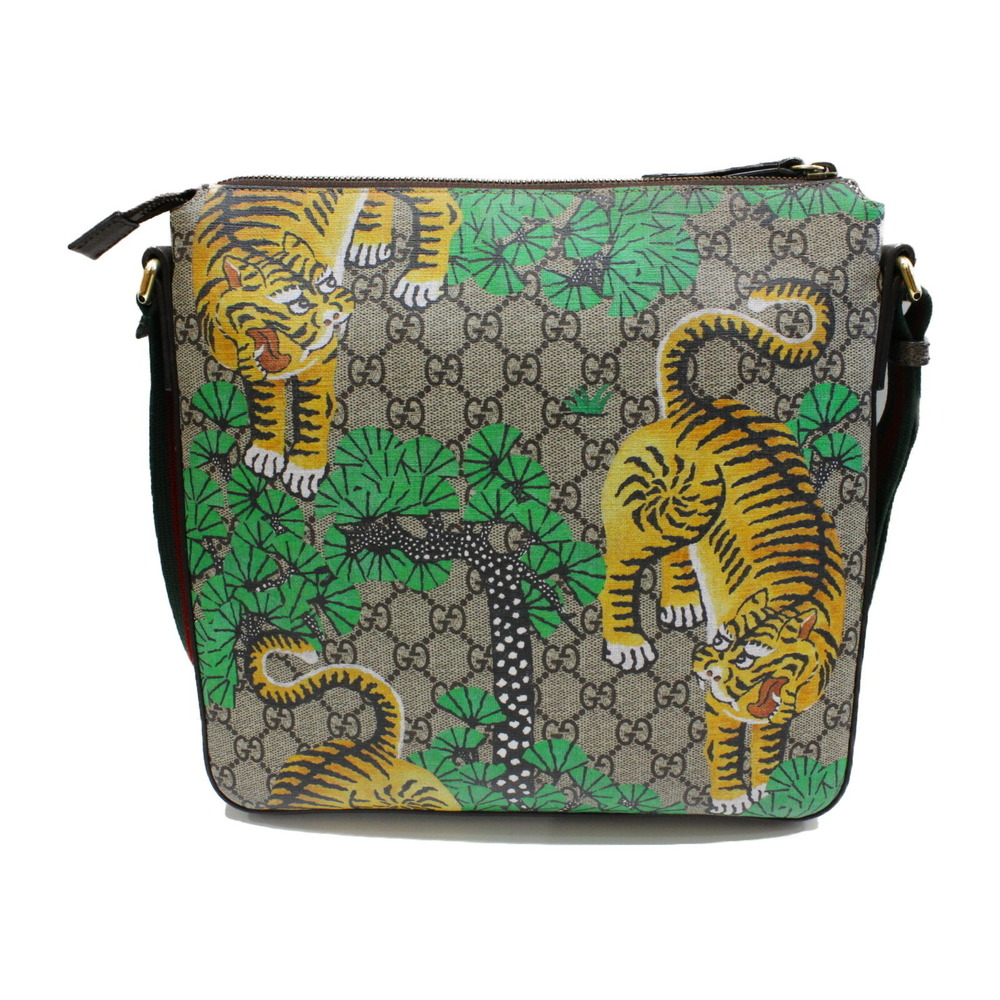 Gucci Brown Leather Bag Tiger Bengal Shoulder